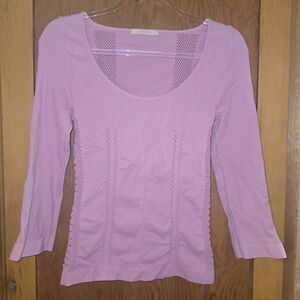Forever 21 light pink medium very stretchy cutout detailing long-sleeved top